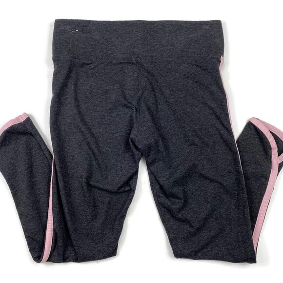 PINK Victorias Secret Capri Yoga Pants Charcoal Pink Running Stripe Women Sz Sm - Picture 2 of 6